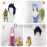 Saint Seiya Aries Mu Capricorn El Cid Pisces Albafica Cancer Manigoldo Purple Blue Prestyled Cosplay Wig