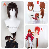 Rurouni Kenshin Himura Kenshin Brown Red PreStyled Cosplay Wig