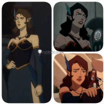 The legend of Vox Machina Lady Vex'ahlia de Rolo Vex Evening Party Dark Brown PreStyled Cosplay Wig