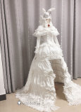 Vocaloid Hatsune Miku White Bunny Rabbit Lolita Gown Cosplay Costume