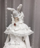 Vocaloid Hatsune Miku White Bunny Rabbit Lolita Gown Cosplay Costume