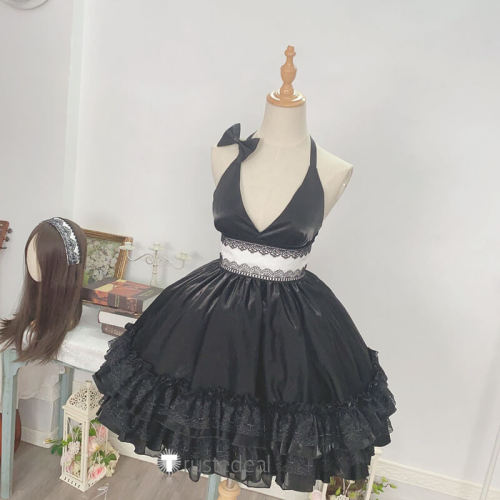 Vocaloid Miku Hatsune Luka Megurine Magnet Black Lolita Dress Gown Cosplay Costume