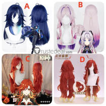 Genshin Impact Mavuika Citlali Ororon Blue Red Pink Cosplay Wig