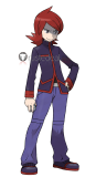 Pokemon Pocket Monsters Silver Iris Ein Roxanne Guzma White Black Purple Red Prestyled Cosplay Wig
