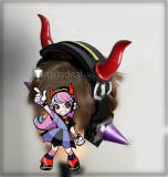 Crazy Raccoon Selly Halloween Pink Cosplay Wig Headset Props Accessory