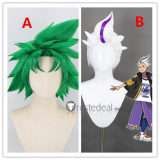 Pokemon Scarlet and Violet Drayton Kakitsubata Pokemon ReBurst Ryouga Prestyled Green White Cosplay Wig