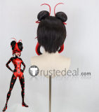 Commission Miraculous World Paris Tales of Shadybug and Claw Noir Shadybug Evil Ladybug Blue Black Red Styled Cosplay Wig Season 6