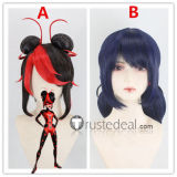 Commission Miraculous World Paris Tales of Shadybug and Claw Noir Shadybug Evil Ladybug Blue Black Red Styled Cosplay Wig Season 6