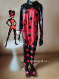 Miraculous World Paris Tales of Shadybug and Claw Noir Shadybug Evil Black Red Bodysuit Cosplay Costume