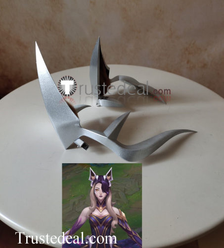 League of Legends LOL Ahri Coven Ears Fingernails Cosplay Props