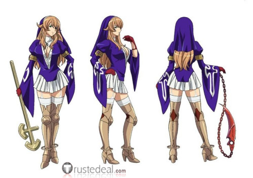 Queen's Blade Sigui Blue Purple Cosplay Costume