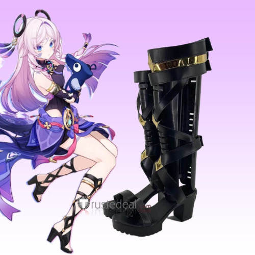 Genshin Impact Citlali Cosplay Black Shoes Boots