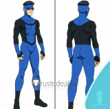Commission Invincible Season 3 Mark Grayson Black Blue Superhero Bodysuit Cosplay Costume