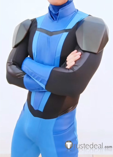 Commission Invincible Season 3 Mark Grayson Black Blue Superhero Bodysuit Cosplay Costume