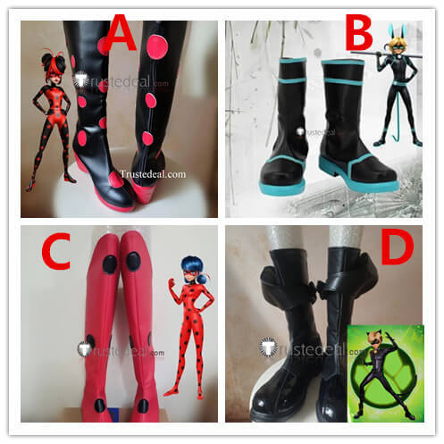 Miraculous Tales of Ladybug Season 6 Chat Noir Cat Noir Rabbit Noir Ladybug Shadybug Evil Red Black Cosplay Shoes Boots
