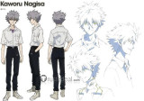 Neon Genesis Evangelion Kaworu Nagisa Grey Styled Cosplay Wig