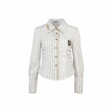 Kyouko & Harry Potter Collaborated Stripe Long Sleeves Blouse and Pleated Skirt