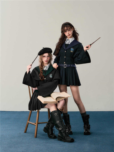 Kyouko & Harry Potter Co-signed Sailor Collar Dress with Detachable Cape