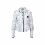 Kyouko & Harry Potter Collaborated Stripe Long Sleeves Blouse and Pleated Skirt