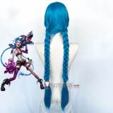 League of Legends Arcane Jinx Powder Vi Long Blue Pink Young Cosplay Wig Lace Front