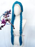 League of Legends Arcane Jinx Powder Vi Long Blue Pink Young Cosplay Wig Lace Front