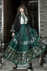 Magic Trainee Snake Theme Ming Hanfu Robe, Horse Face Skirt, Blouse and Yingluo Necklace