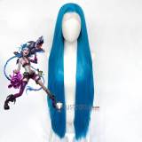 League of Legends Arcane Jinx Powder Vi Long Blue Pink Young Cosplay Wig Lace Front