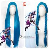 League of Legends Arcane Jinx Powder Vi Long Blue Pink Young Cosplay Wig Lace Front