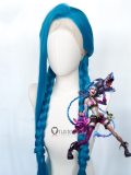 League of Legends Arcane Jinx Powder Vi Long Blue Pink Young Cosplay Wig Lace Front