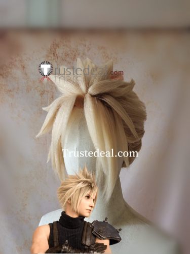 Final Fantasy VII FFVII FF7 Cloud Strife Blonde Styled Cosplay Wig