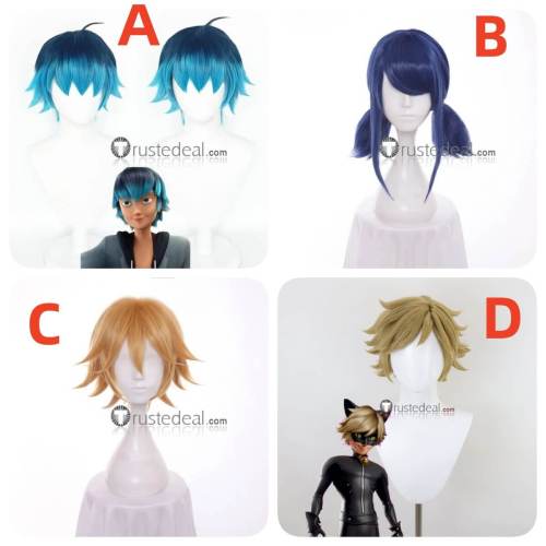Miraculous Ladybug Season 6 Luka Couffaine Cat Noir Blonde Blue Cosplay Wig
