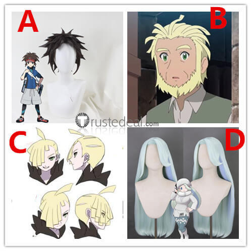 Pokemon Sun And Moon Pokemon SM Gladion Doctor Mohn Sword and Shield Melony Nate Styled Cosplay Wig