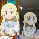 Pokemon Sun And Moon Lillie Lusamine Long Blonde Styled Cosplay Wig