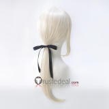 Fate Grand Order FGO Black Saber Alter Artoria Swimsuit Ponytails Pale Blonde Cosplay Wig
