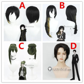 Library Of Ruina Netzach Binah Librarian Arbiter Roland Black Green Cosplay Wig