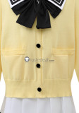 Kimi to Kanojo to Kanojo no Koi Mukou Aoi Miyuki Sone White Black School Uniform Yellow Cardigan Cosplay Costume 3