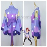 Fairy Tail Erza Scarlet Lightning Empress Armor Combat Purple Kimono Cosplay Costume