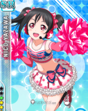 Love Live SR Cheerleader Nico Yazawa Black Ponytails Riko Sakurauchi Red Styled Cosplay Wig