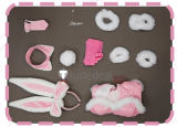 Vocaloid Hatsune Miku Black Pink Bunny Suit Cosplay Costume