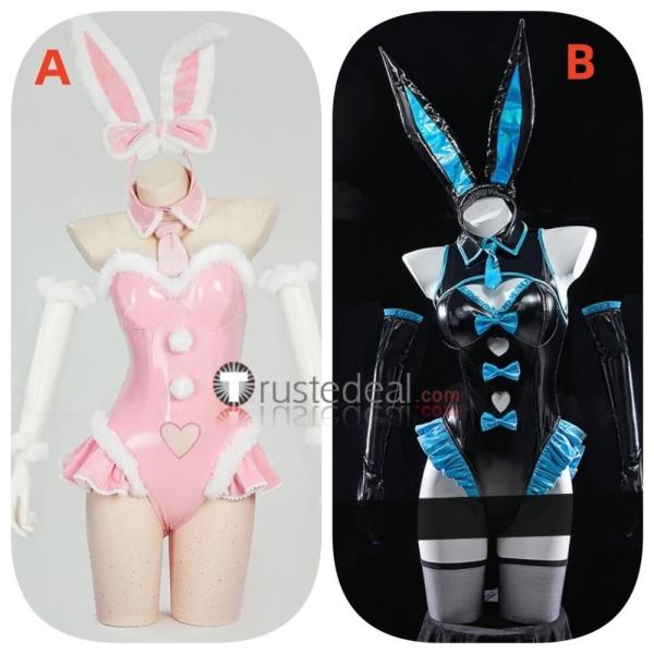 Vocaloid Hatsune Miku Black Pink Bunny Suit Cosplay Costume