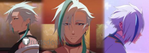 Commission Underground Idol Mika Luca Red White Styled Cosplay Wig