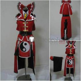 Touhou Project Koumajou Densetsu Reimu Hakurei Red Black Cosplay Costume 2