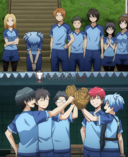 Commission Assassination Classroom Karma Akabane Shiota Nagisa Hiroto Maehara Blue Girls Boys School Uniform Cosplay Costume