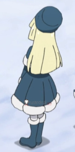 Commission Pokemon Sun and Moon Lillie Winter Blue Cosplay Costume