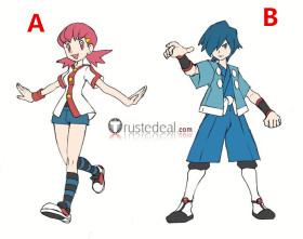 Commission Pokemon HeartGold and SoulSilver Gym Leader Whitney Falkner Blue White Red Cosplay Costume