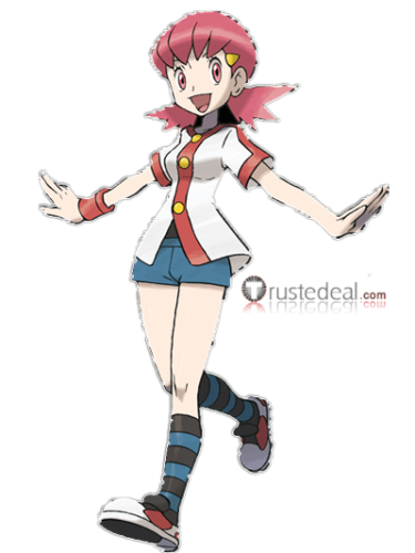Commission Pokemon HeartGold and SoulSilver Gym Leader Whitney Falkner Blue White Red Cosplay Costume
