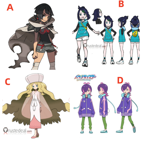 Commission Pokemon Horizons The Series Pocket Monsters Liko Zinnia Dot Caitlin Blonde Purple Blue Styled Cosplay Wig