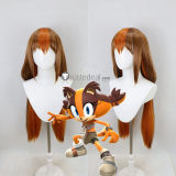Sonic The Hedgehog Sticks the Badger Blue Brown Prestyled Cosplay Wig