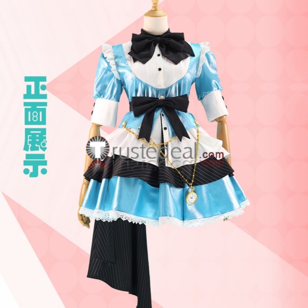 Vocaloid Miku Alice Maid Dress Blue White Cosplay Costume
