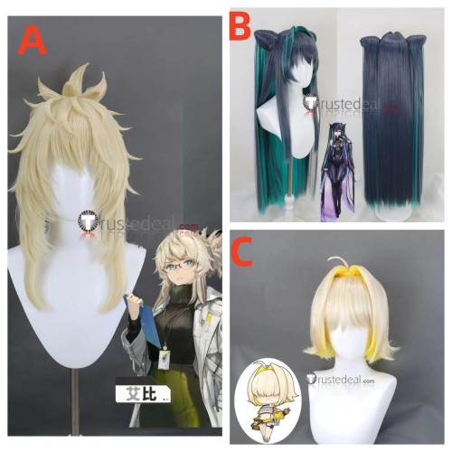 Goddess of Victory Nikke Elegg Abby Blonde Black Styled Cosplay Wig